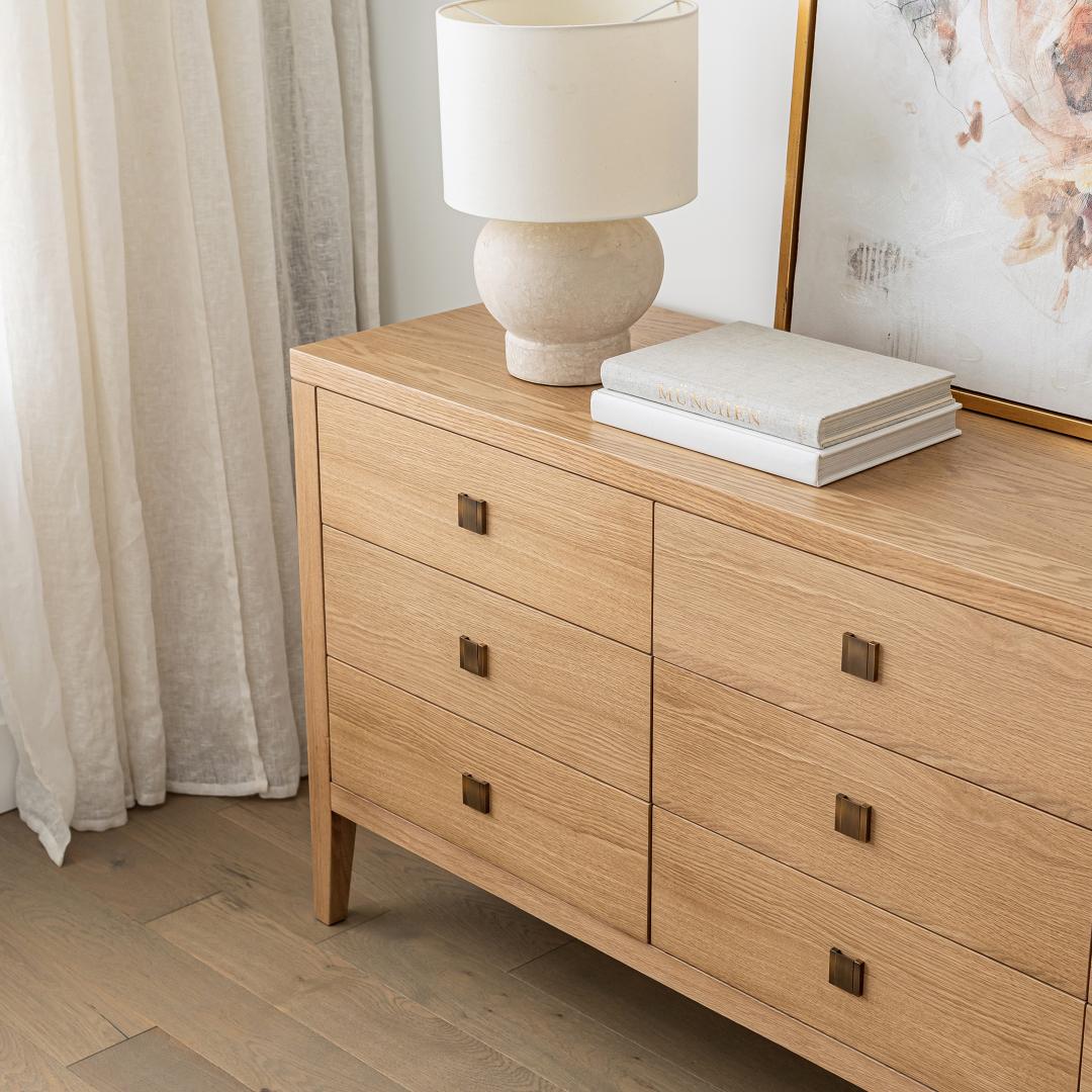 baseHara 9 Drawer Dresser - Natural Oak - Dekor Butik