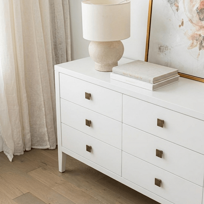 baseHara 9 Drawer Dresser - White - Dekor Butik