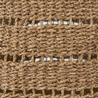 Hayes 17.7L x 17.7W x 11.8H (Set of 2) Medium Brown Seagrass Round Basket with Stripe Pattern - Dekor Butik