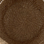 Hayes 17.7L x 17.7W x 11.8H (Set of 2) Medium Brown Seagrass Round Basket with Stripe Pattern - Dekor Butik