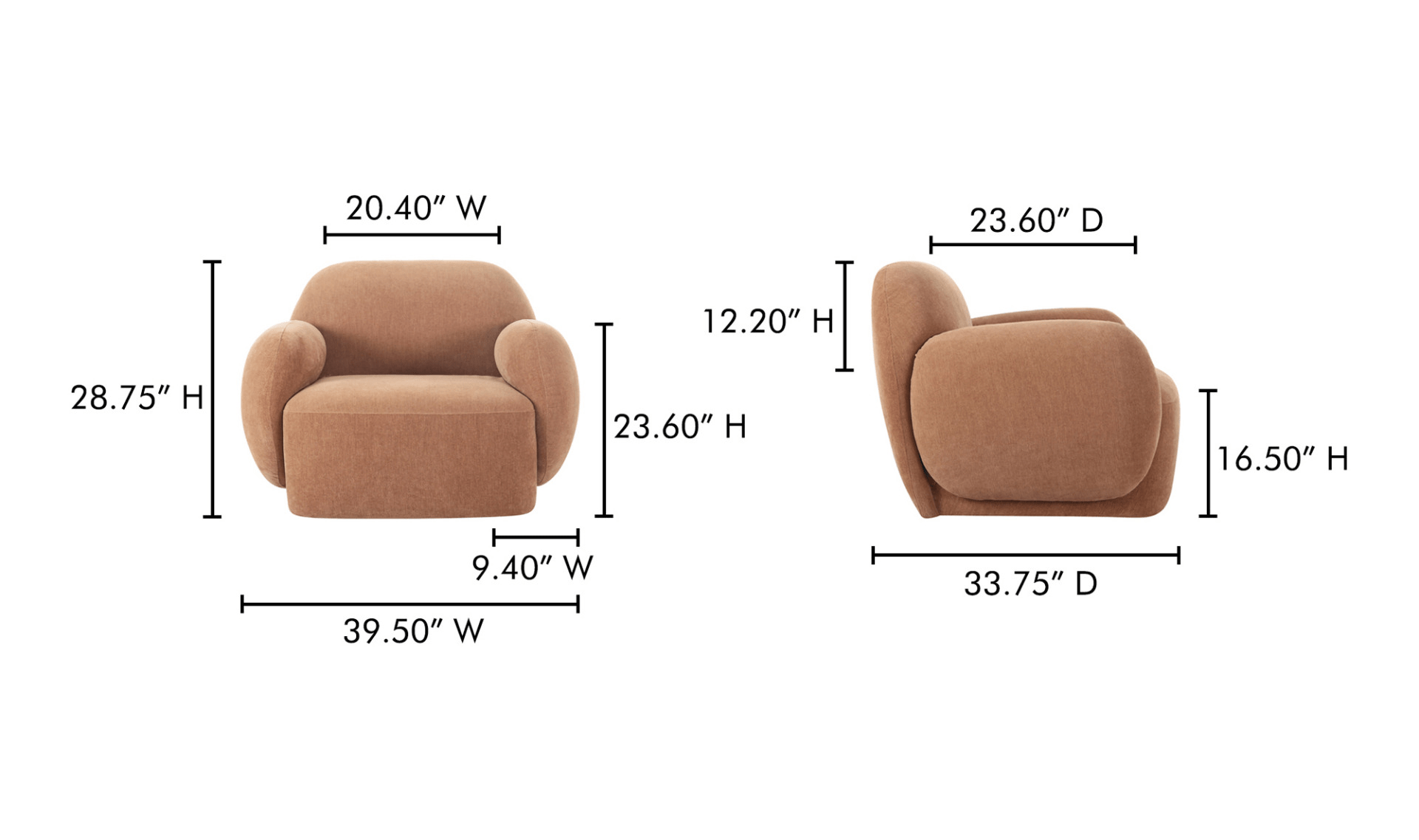 Hazel Lounge Chair - Copper - Dekor Butik