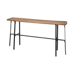 Helios II 60L x 14W x 29H Rectangular Brown Raised Edge Top Console Table - Dekor Butik