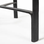 Helios III 20L x 24H Set of Two Round Brown Solid Wood Iron Base Nesting End/Side Tables - Dekor Butik