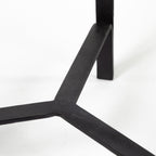 Helios III 20L x 24H Set of Two Round Brown Solid Wood Iron Base Nesting End/Side Tables - Dekor Butik