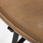 Helios (Set of 2) Brown Solid Wood Top Black Metal Base Nesting Coffee Tables - Dekor Butik