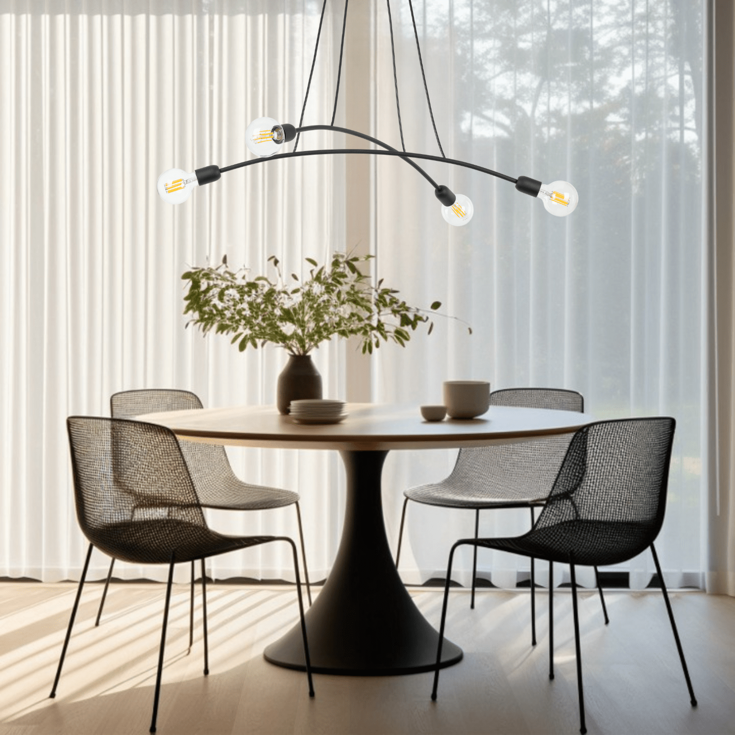 HELIX Black Minimalist Pendant Light 4 (Clearance) - Dekor Butik