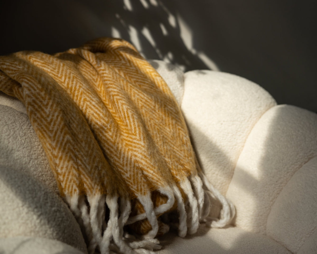Throw BlanketsHerringbone Knit Throw Blanket - Dekor Butik