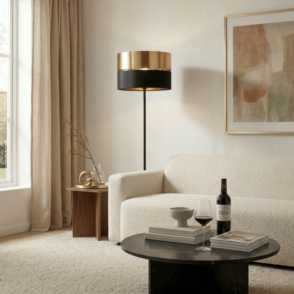 HILTON Black Gold Floor Lamp - Dekor Butik