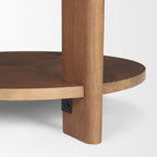 Hisako Mid Brown Open Round Accent Table - Dekor Butik