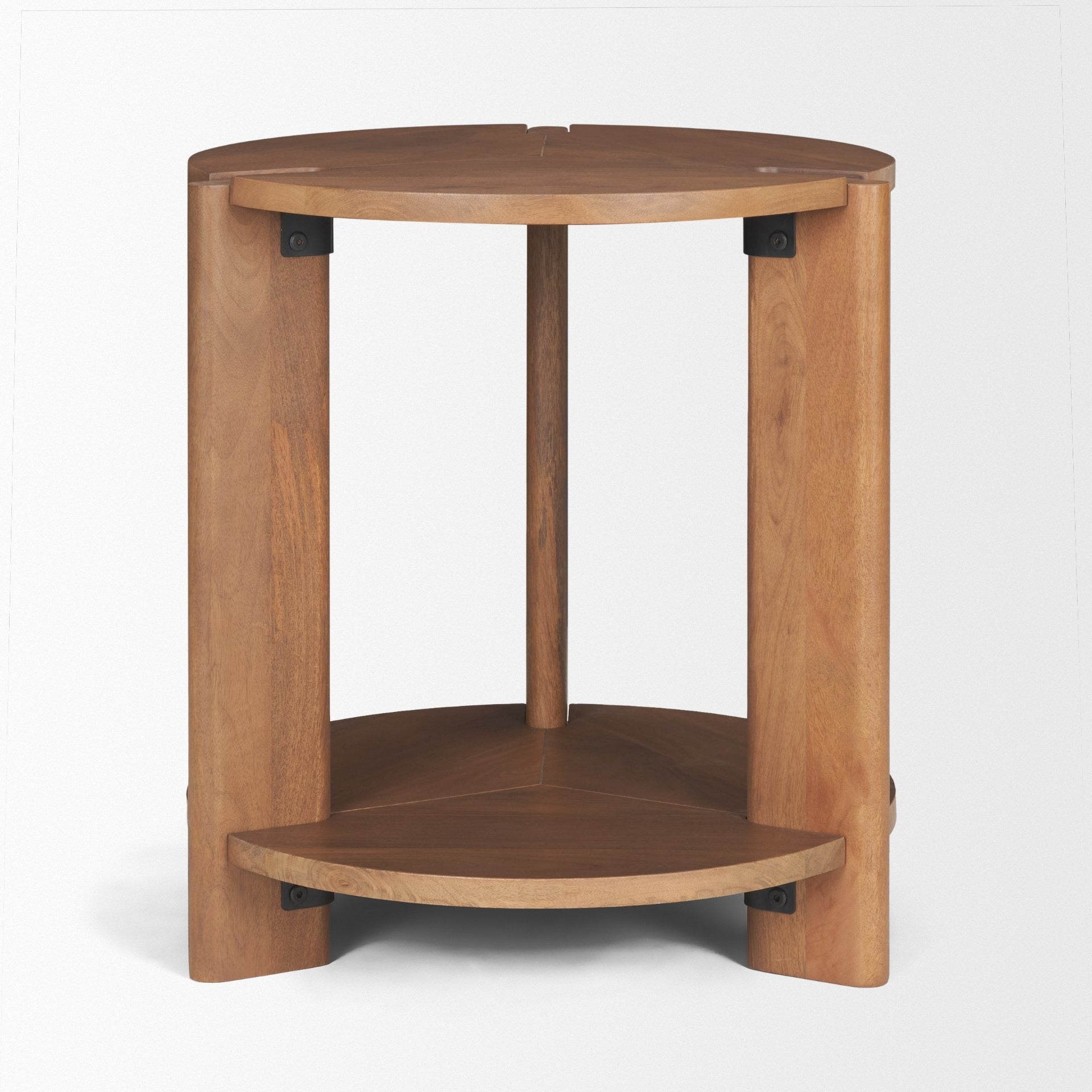 Hisako Mid Brown Open Round Accent Table - Dekor Butik