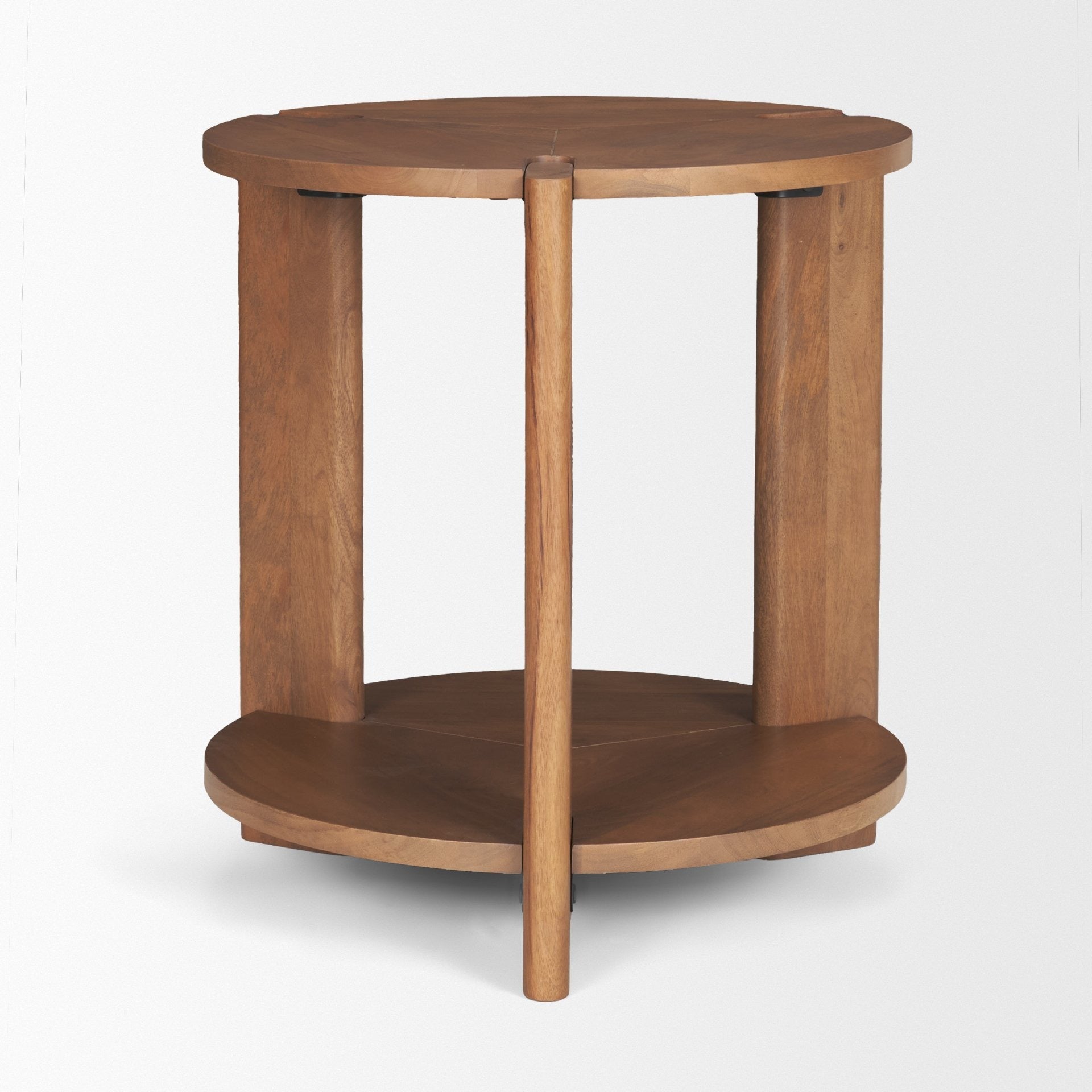 Hisako Mid Brown Open Round Accent Table - Dekor Butik