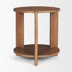 Hisako Mid Brown Open Round Accent Table - Dekor Butik
