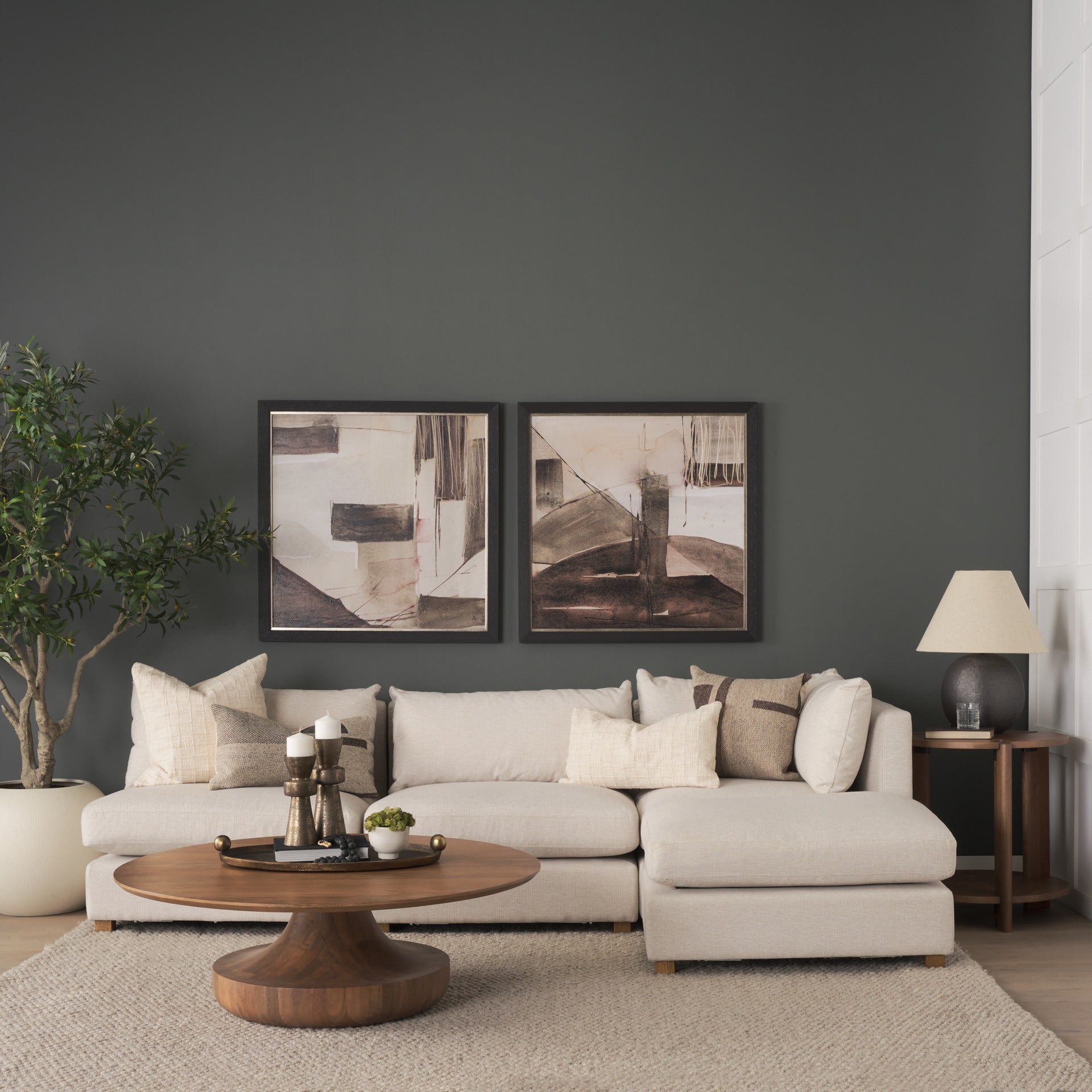 Hisako Mid Brown Open Round Accent Table - Dekor Butik