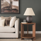 Hisako Mid Brown Open Round Accent Table - Dekor Butik