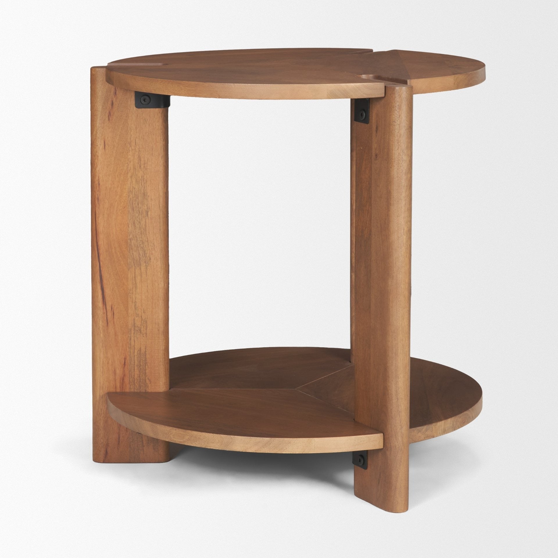 Hisako Mid Brown Open Round Accent Table - Dekor Butik