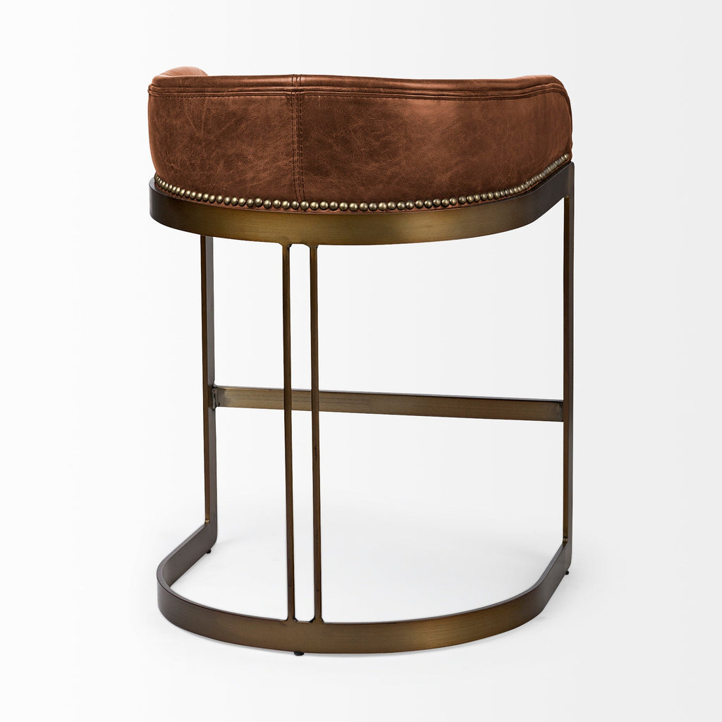 Hollyfield II Leather Counter/Bar Stool - 2 Colors, 2 Sizes - Dekor Butik