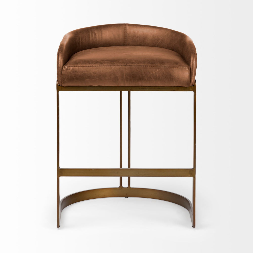 Hollyfield II Leather Counter/Bar Stool - 2 Colors, 2 Sizes - Dekor Butik