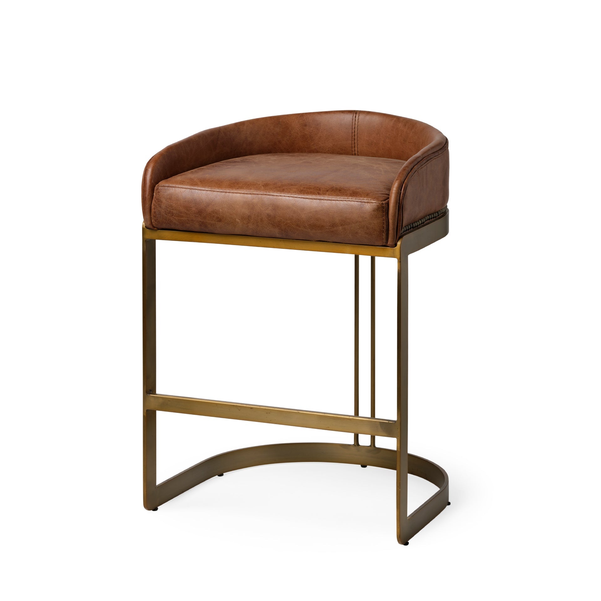 Hollyfield II Leather Counter/Bar Stool - 2 Colors, 2 Sizes - Dekor Butik