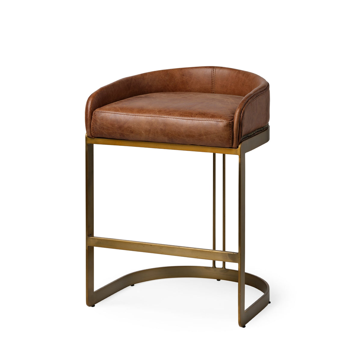 Hollyfield II Leather Counter/Bar Stool - 2 Colors, 2 Sizes - Dekor Butik