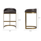 Hollyfield II Leather Counter/Bar Stool - 2 Colors, 2 Sizes - Dekor Butik
