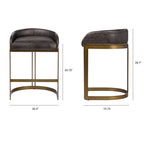 Hollyfield II Leather Counter/Bar Stool - 2 Colors, 2 Sizes - Dekor Butik