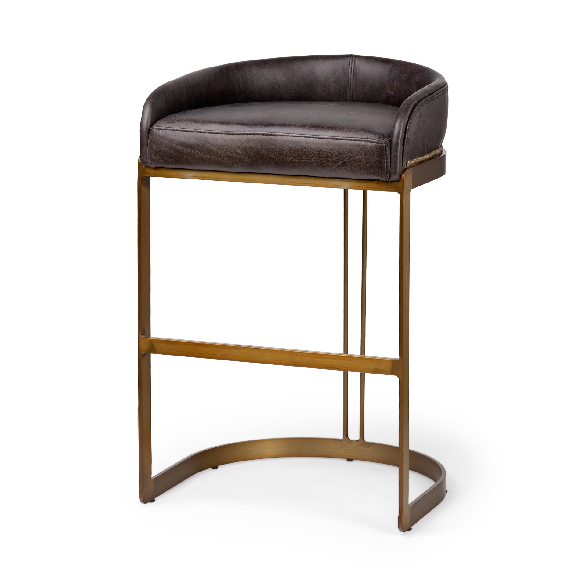 Hollyfield II Leather Counter/Bar Stool - 2 Colors, 2 Sizes - Dekor Butik