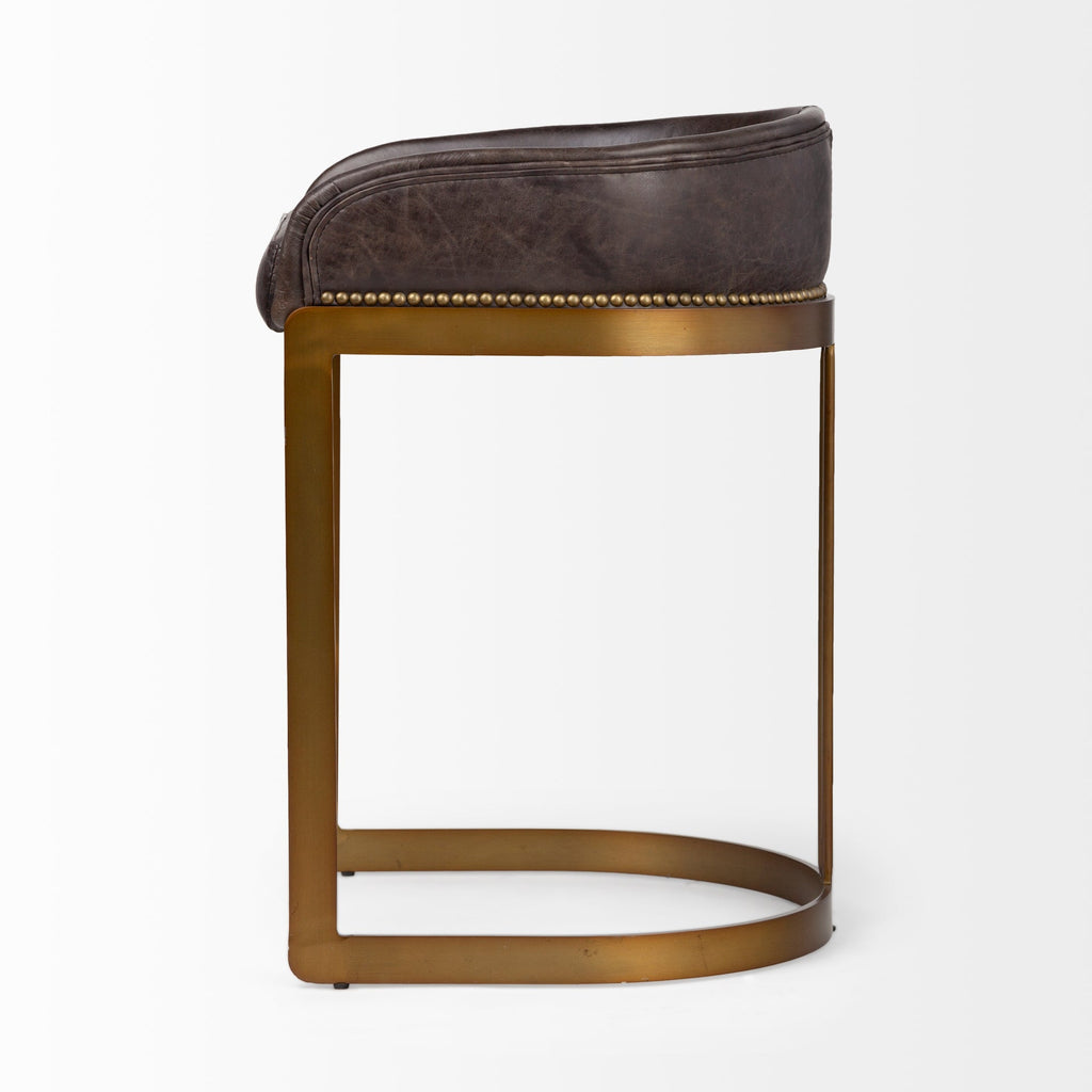Hollyfield II Leather Counter/Bar Stool - 2 Colors, 2 Sizes - Dekor Butik