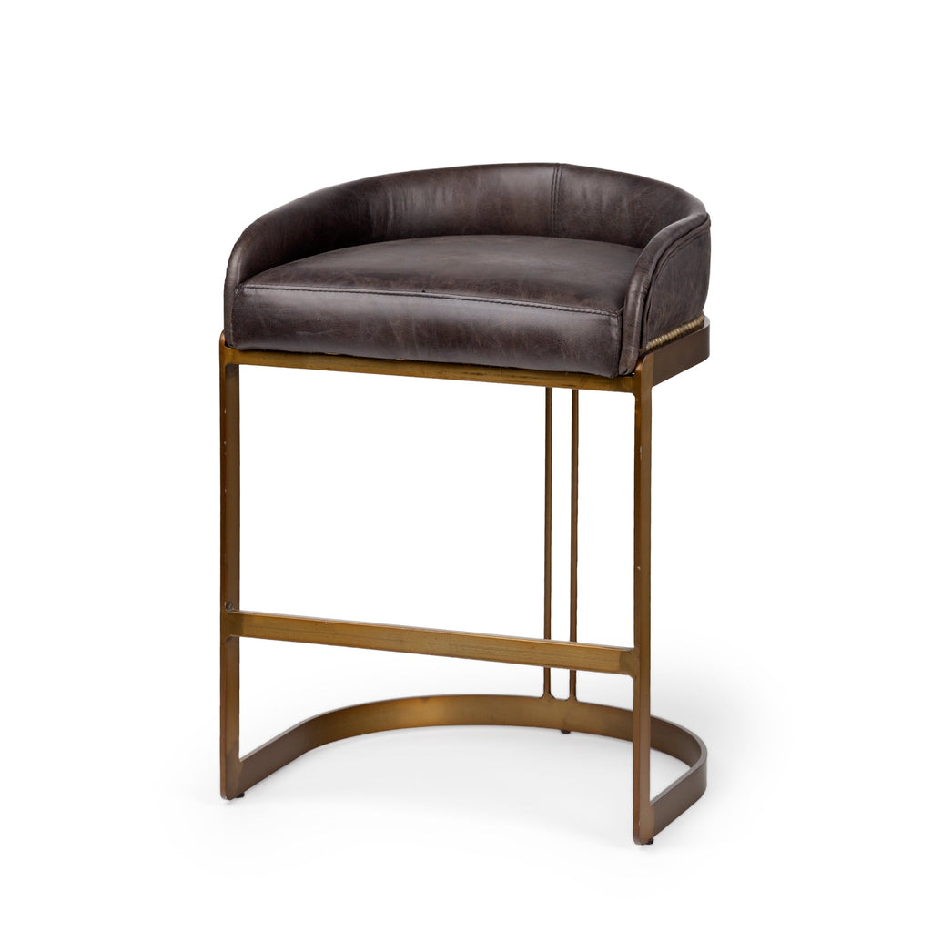 Hollyfield II Leather Counter/Bar Stool - 2 Colors, 2 Sizes - Dekor Butik