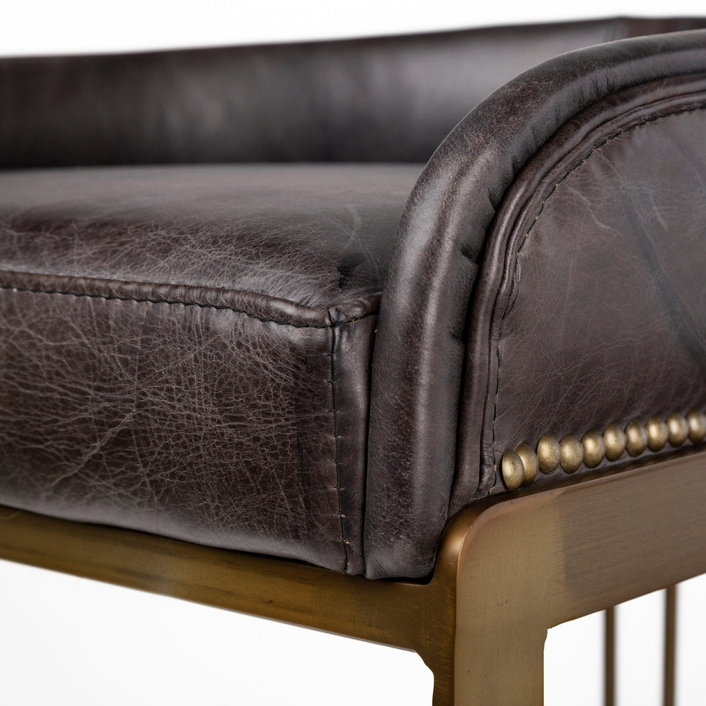 Hollyfield II Leather Counter/Bar Stool - 2 Colors, 2 Sizes - Dekor Butik