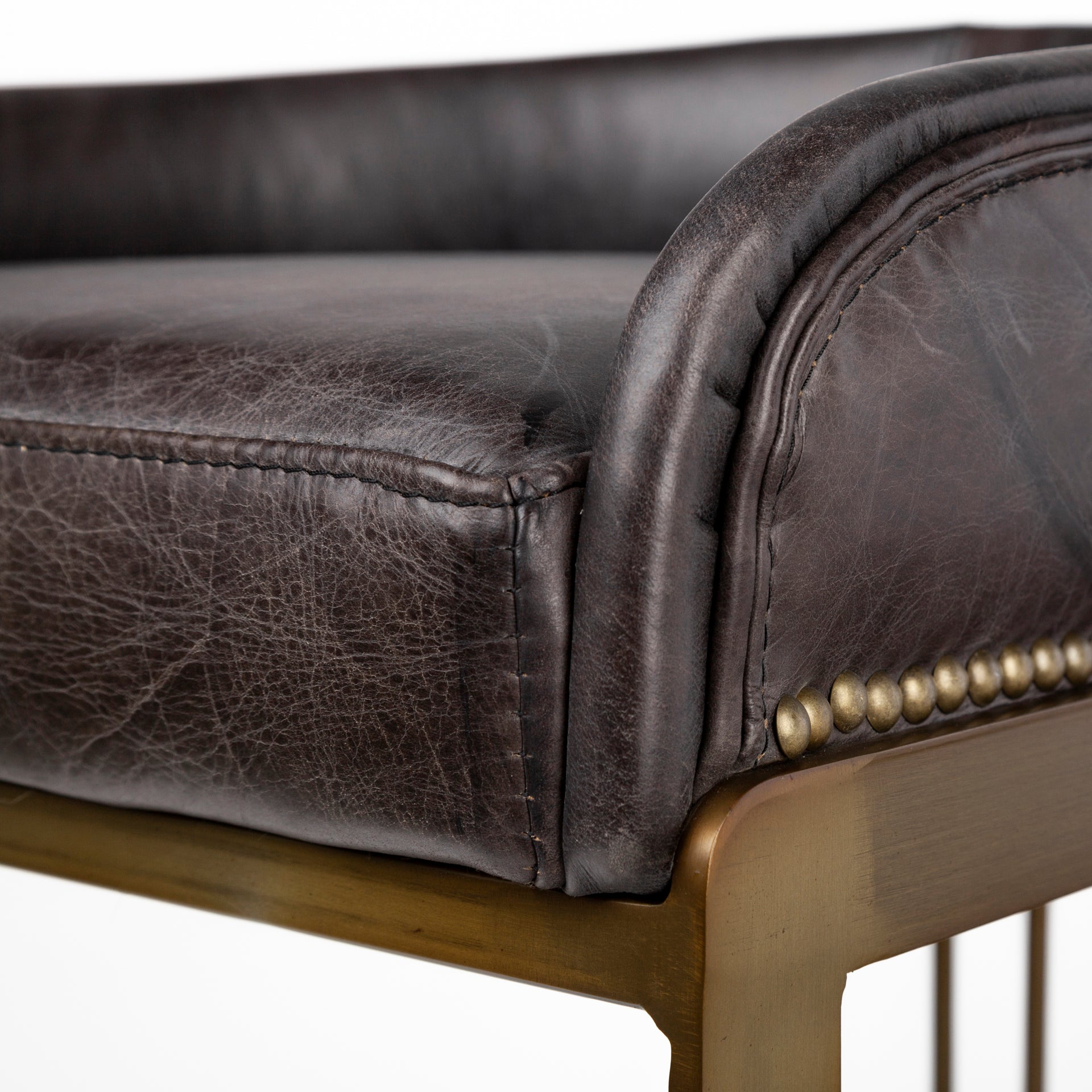 Hollyfield II Leather Counter/Bar Stool - 2 Colors, 2 Sizes - Dekor Butik