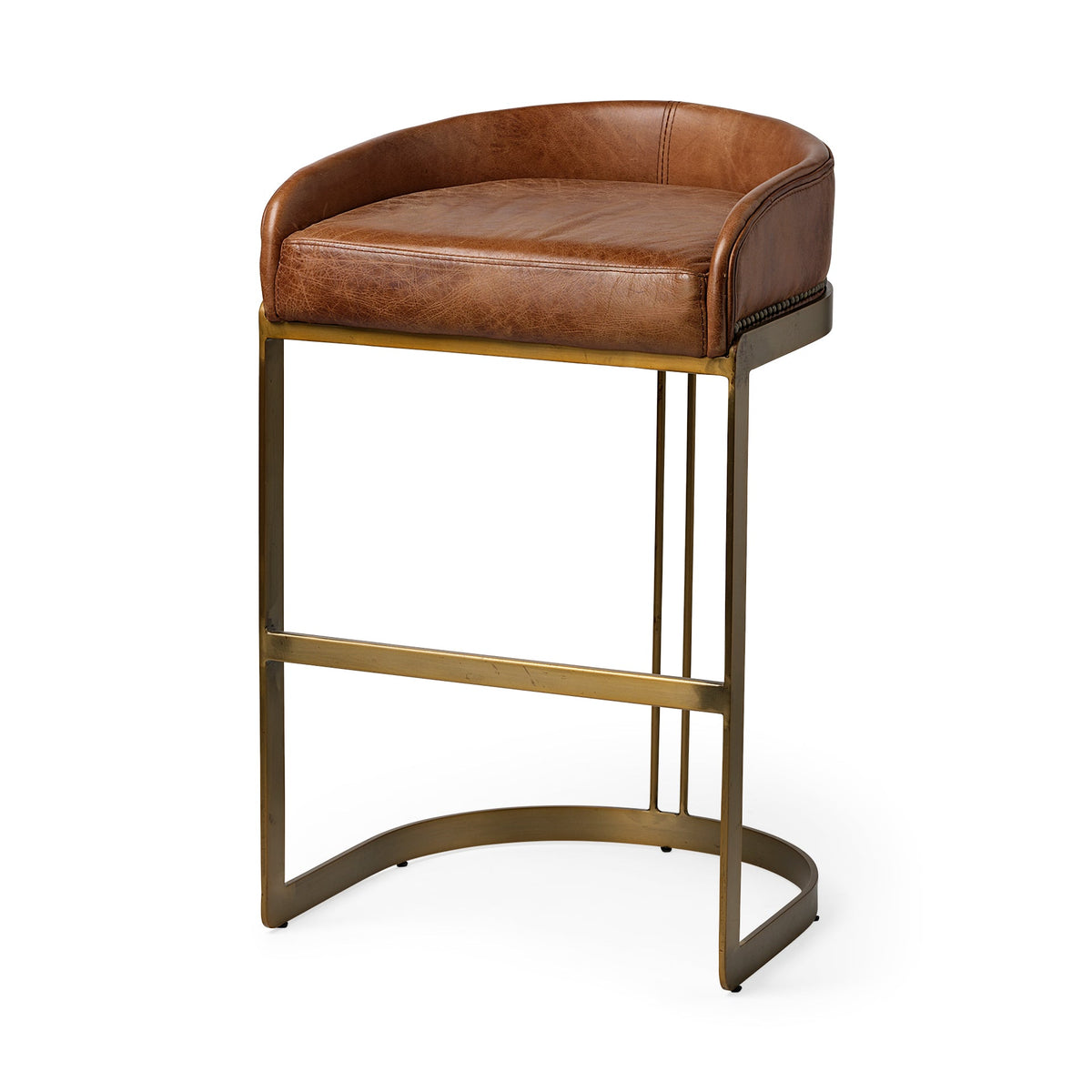 Hollyfield II Leather Counter/Bar Stool - 2 Colors, 2 Sizes - Dekor Butik