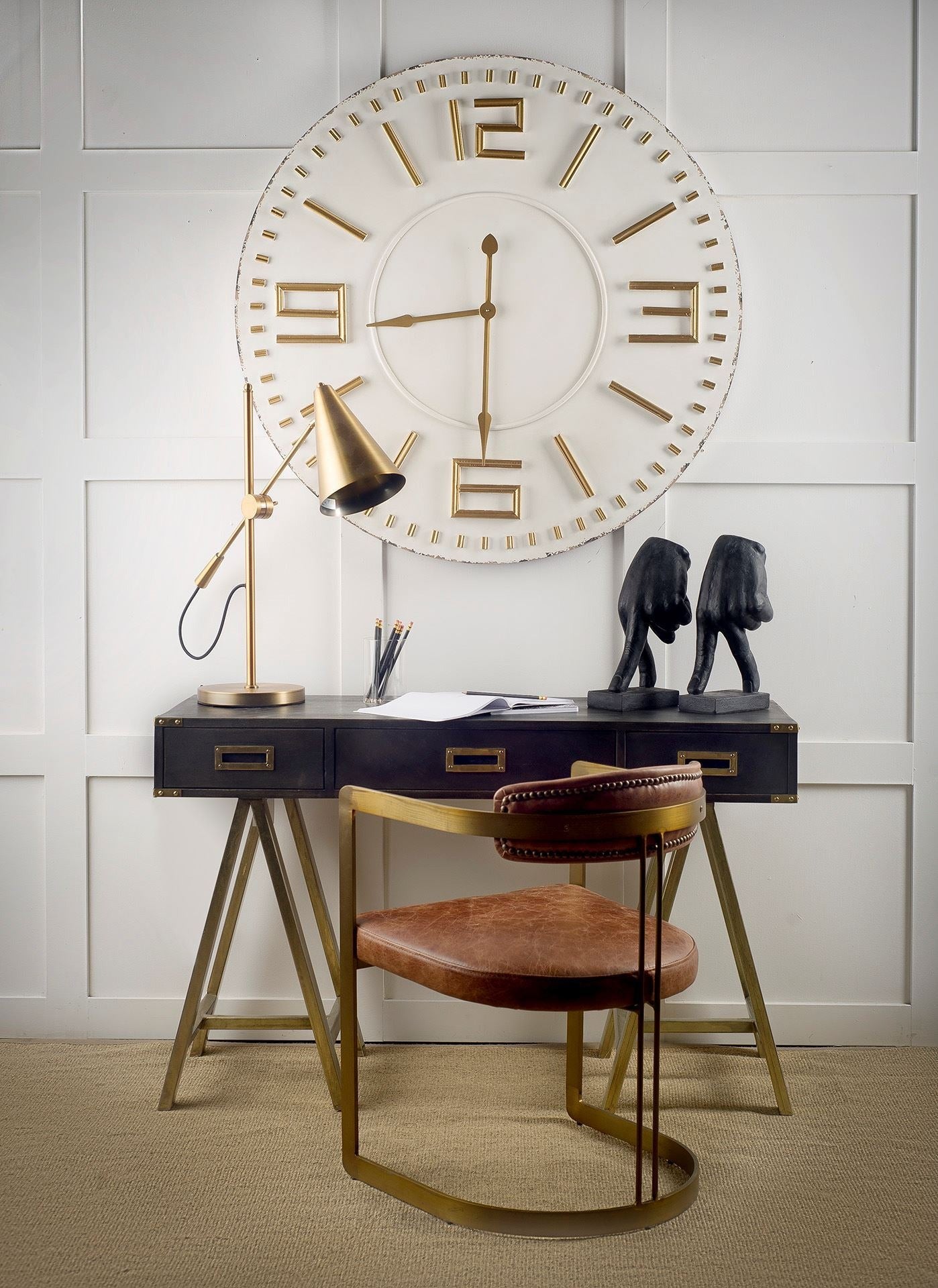 Hollyfield LEATHER Dining Armchair - 2 COLORS - Dekor Butik