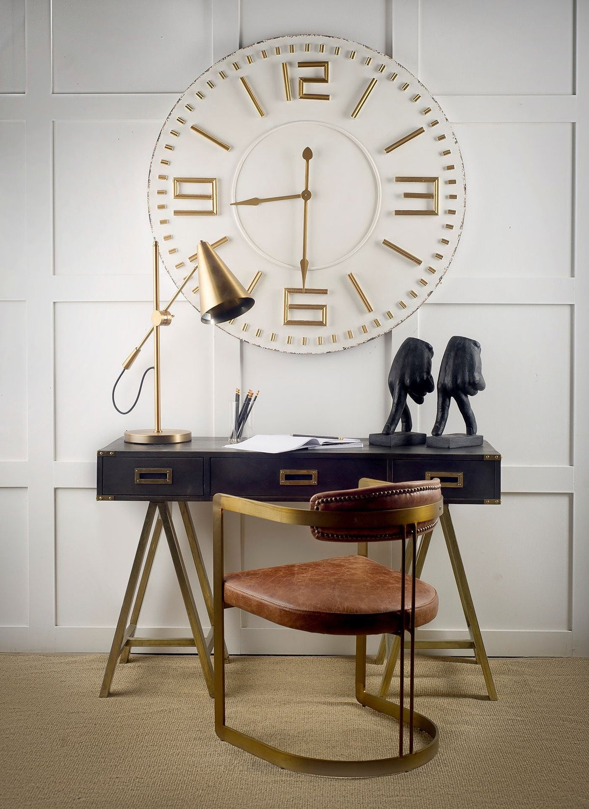 Hollyfield LEATHER Dining Armchair - 2 COLORS - Dekor Butik