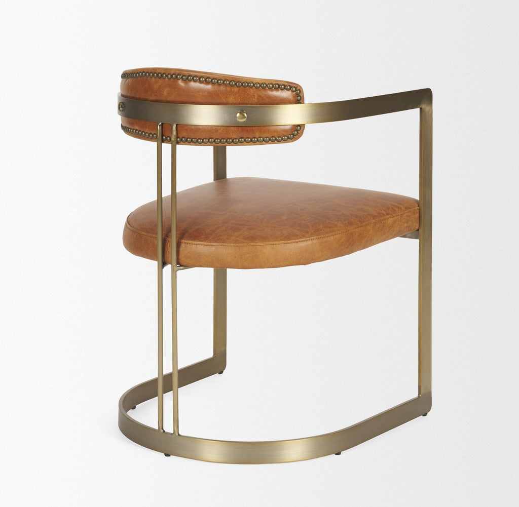 Hollyfield LEATHER Dining Armchair - 2 COLORS - Dekor Butik