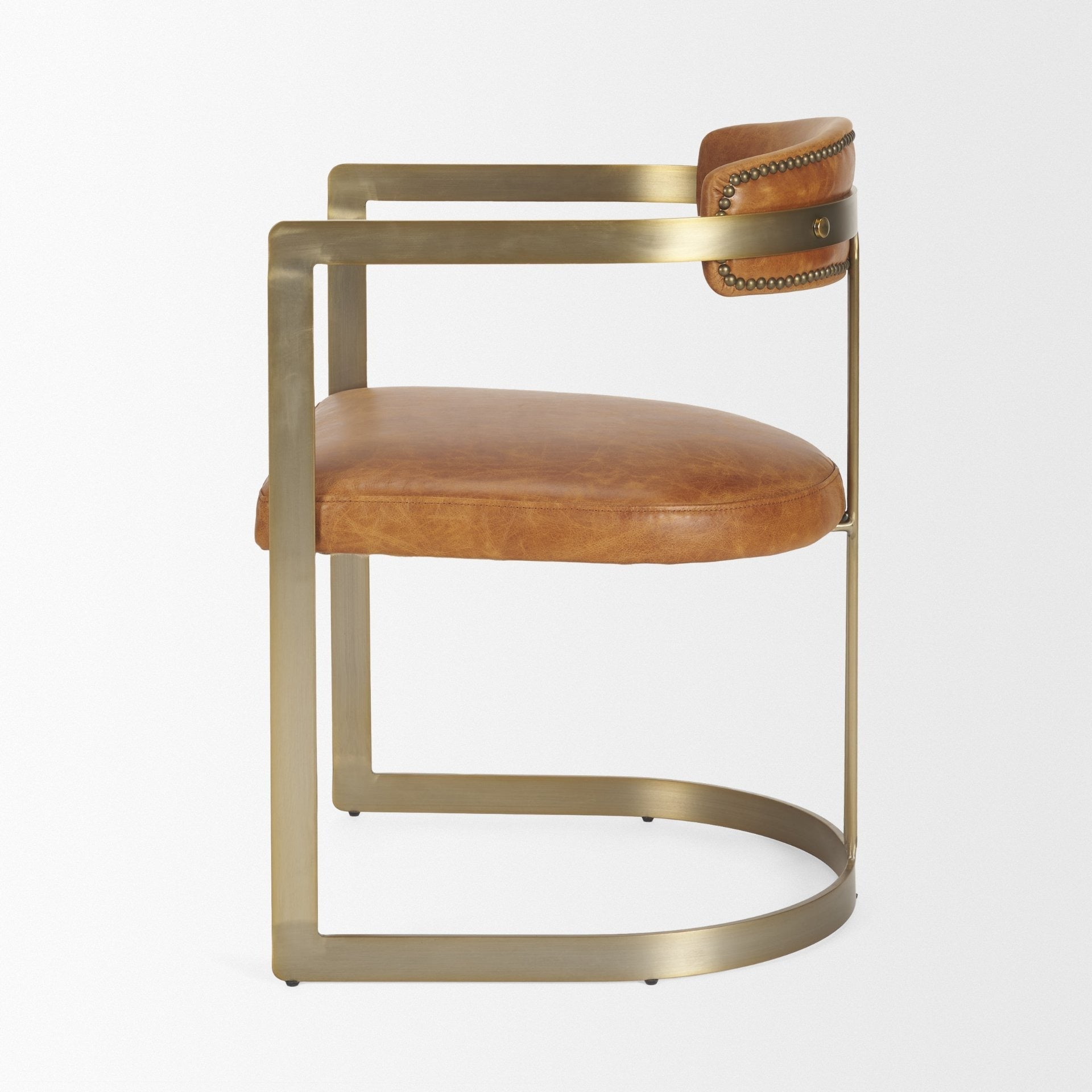 Hollyfield LEATHER Dining Armchair - 2 COLORS - Dekor Butik