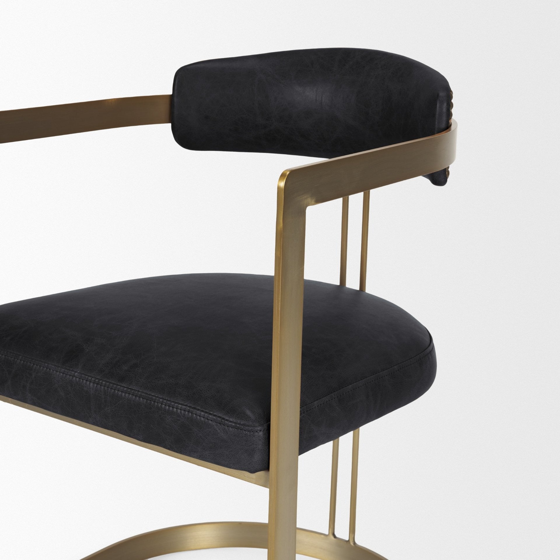 Hollyfield LEATHER Dining Armchair - 2 COLORS - Dekor Butik