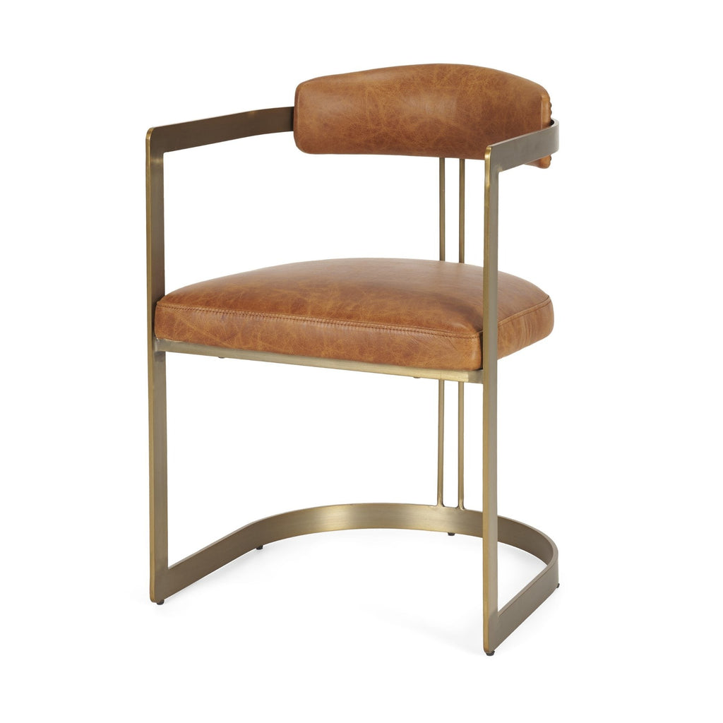 Hollyfield LEATHER Dining Armchair - 2 COLORS - Dekor Butik