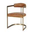 Hollyfield LEATHER Dining Armchair - 2 COLORS - Dekor Butik