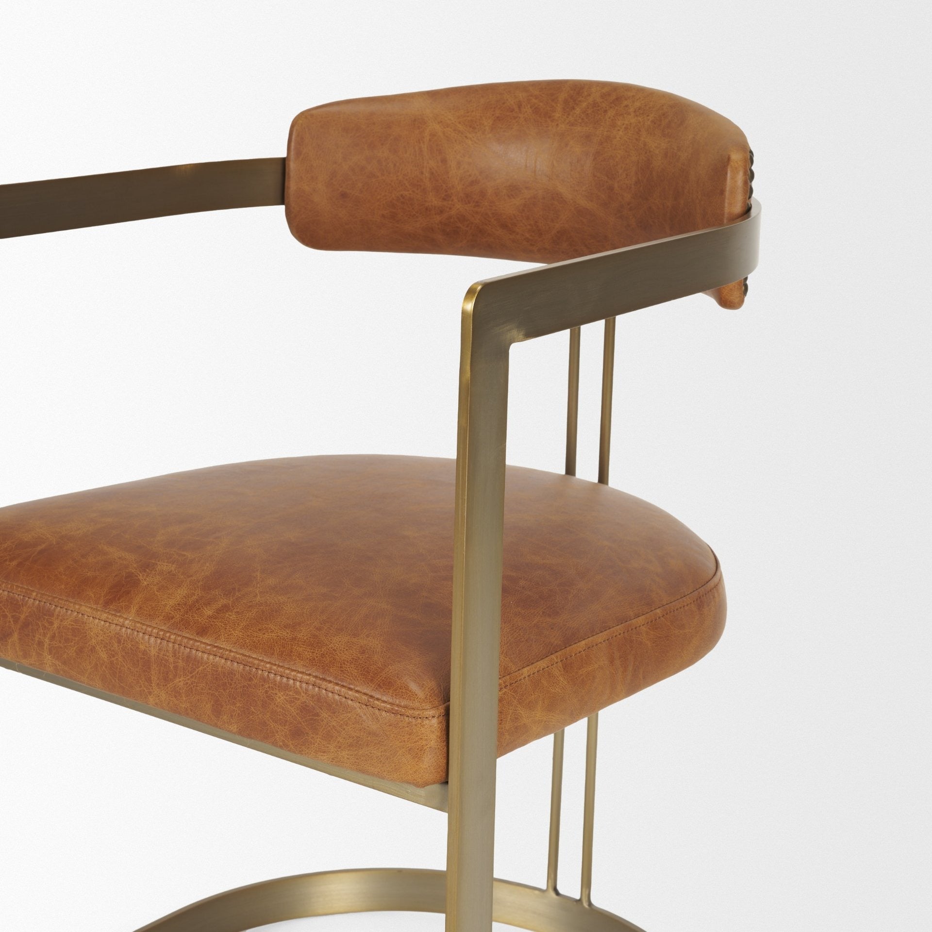 Hollyfield LEATHER Dining Armchair - 2 COLORS - Dekor Butik