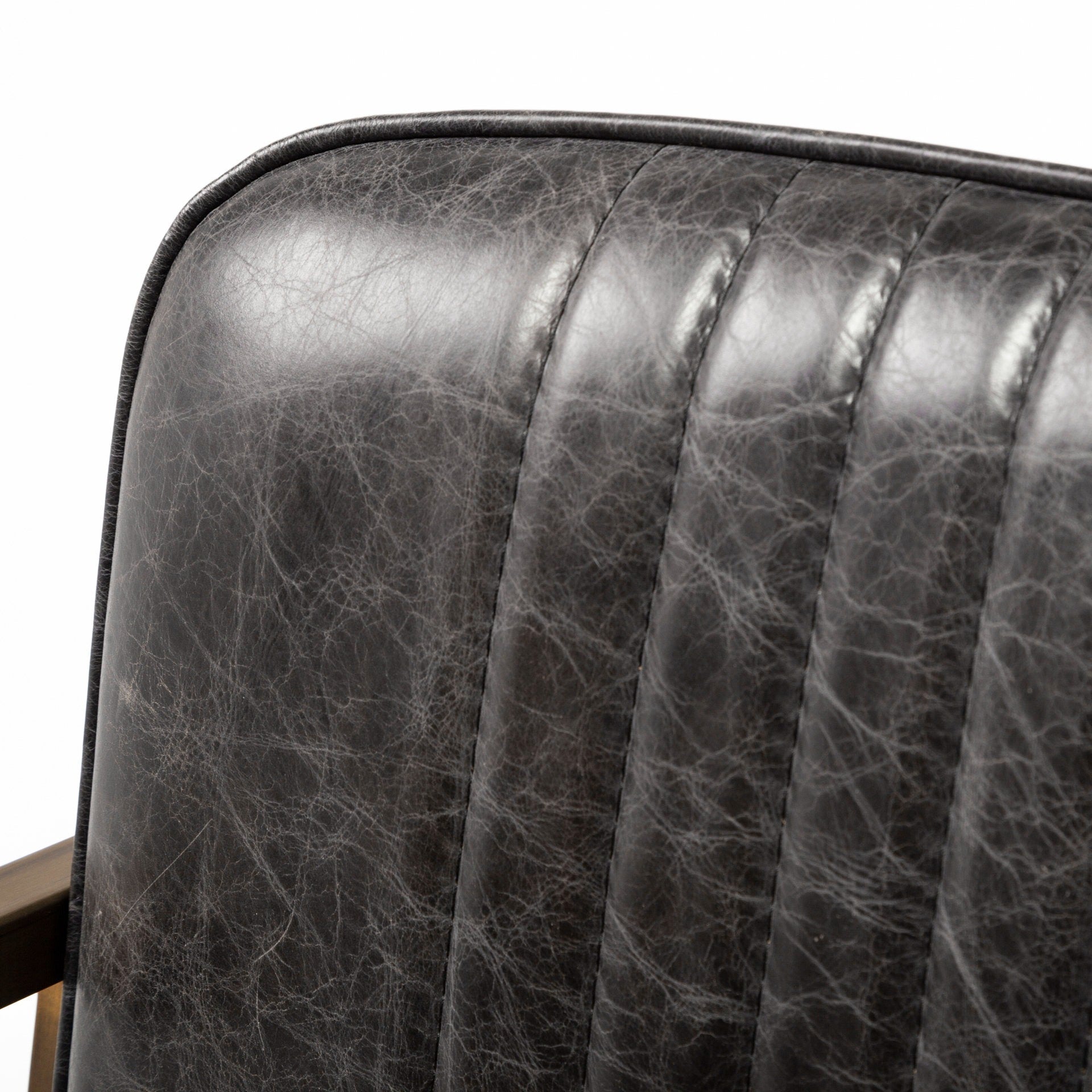 Horner Black Leather Seat w/Metal Frame Dining Chair - Dekor Butik