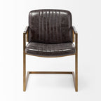 Horner Black Leather Seat w/Metal Frame Dining Chair - Dekor Butik