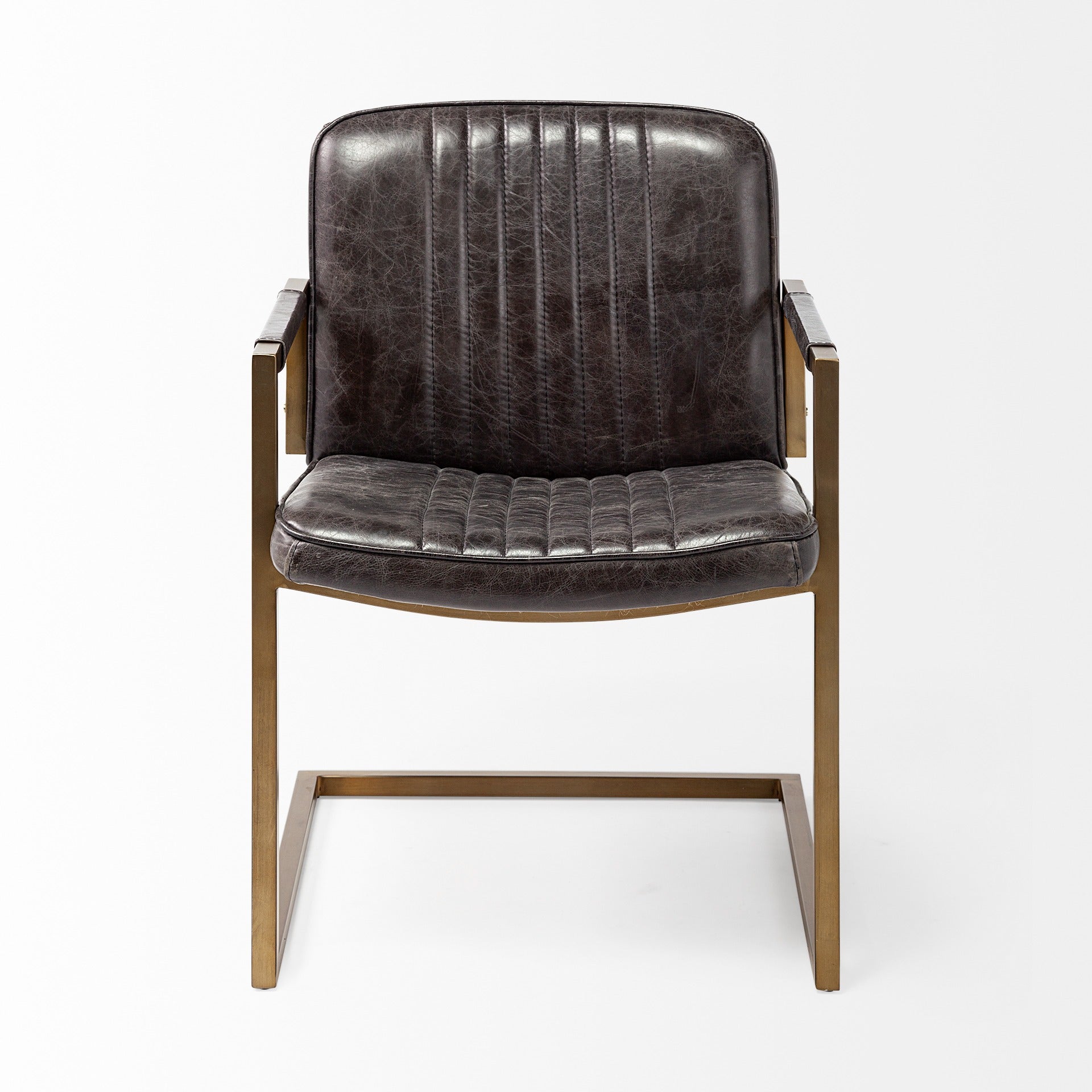 Horner Black Leather Seat w/Metal Frame Dining Chair - Dekor Butik