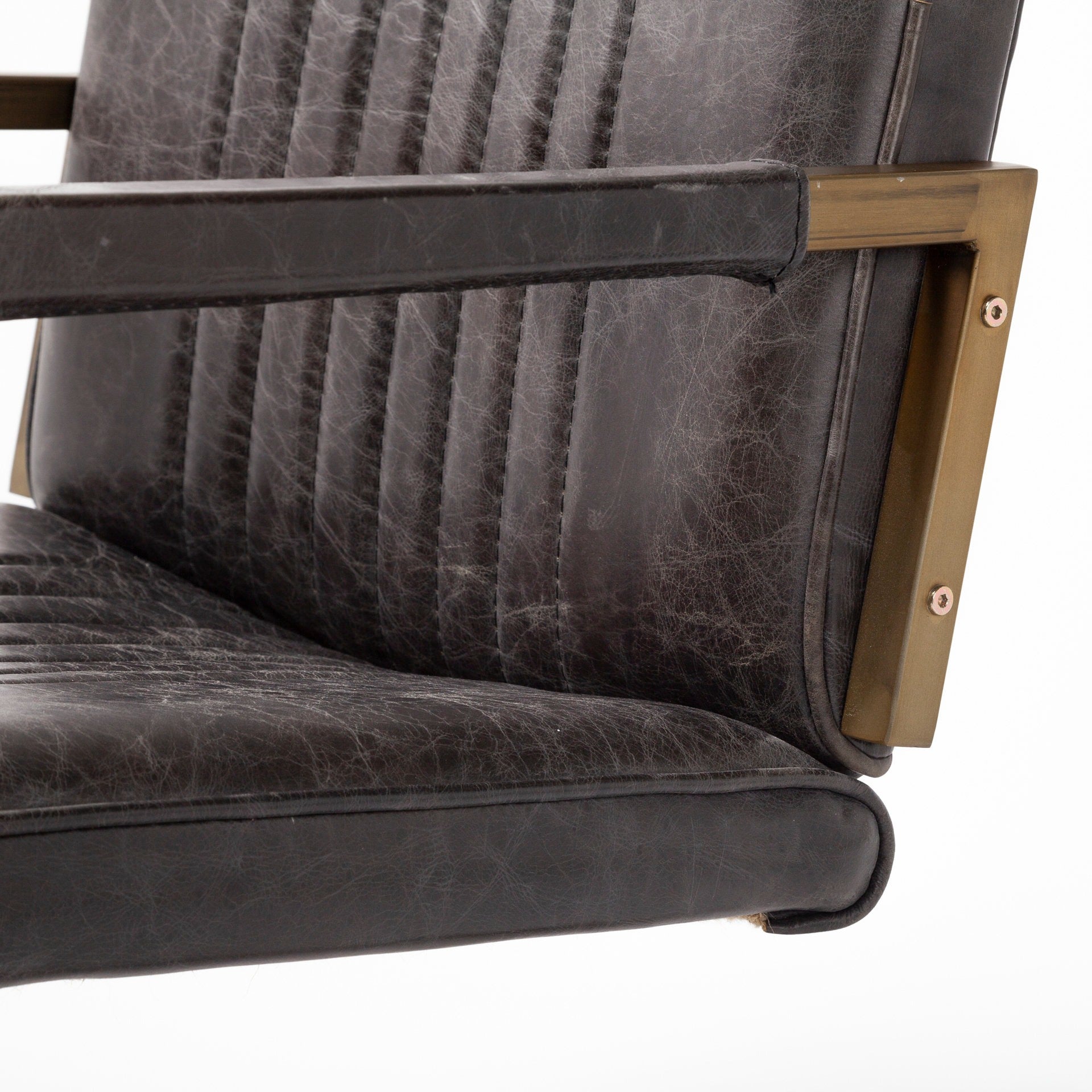 Horner Black Leather Seat w/Metal Frame Dining Chair - Dekor Butik