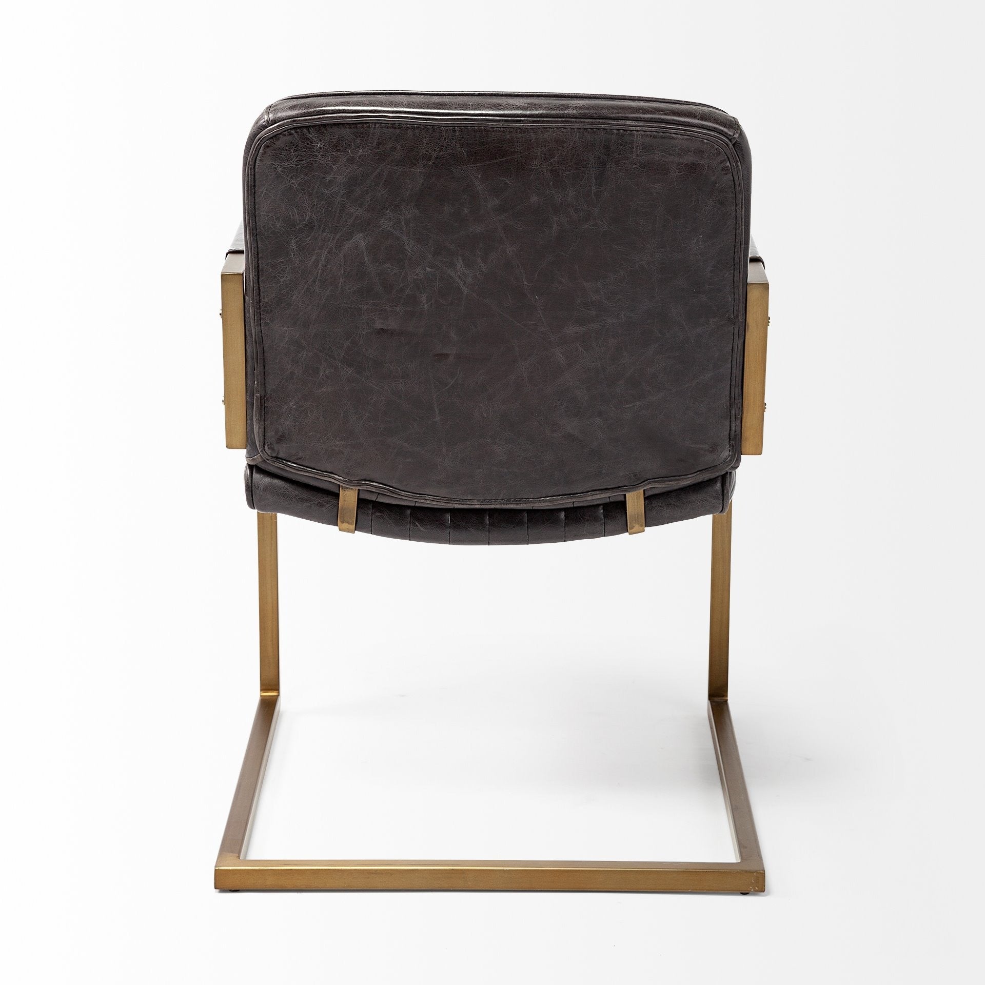 Horner Black Leather Seat w/Metal Frame Dining Chair - Dekor Butik