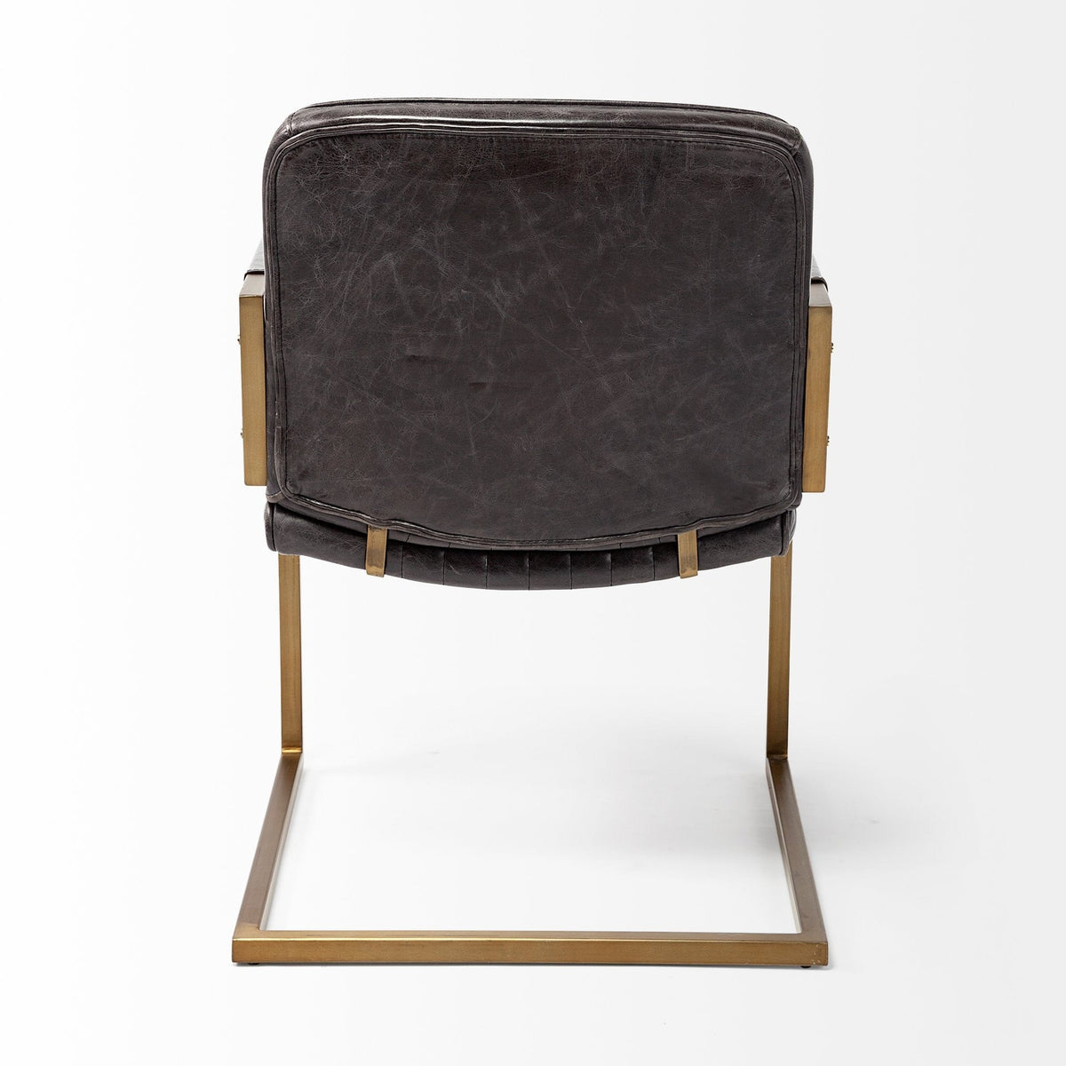 Horner Black Leather Seat w/Metal Frame Dining Chair - Dekor Butik