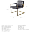 Horner Black Leather Seat w/Metal Frame Dining Chair - Dekor Butik