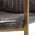 Horner Black Leather Seat w/Metal Frame Dining Chair - Dekor Butik