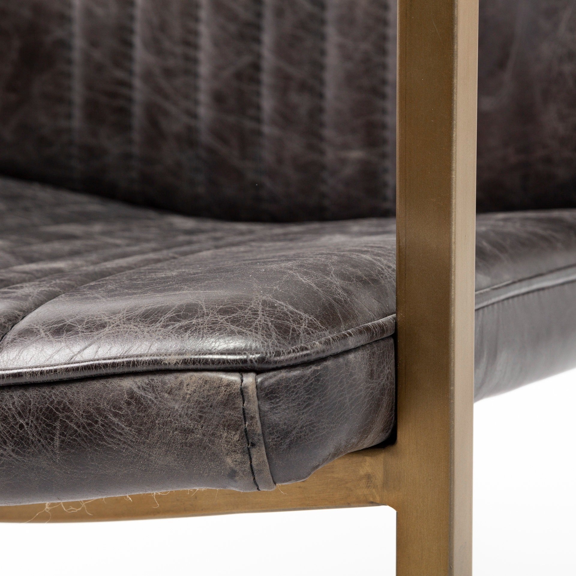 Horner Black Leather Seat w/Metal Frame Dining Chair - Dekor Butik