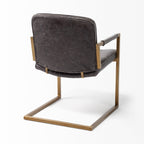 Horner Black Leather Seat w/Metal Frame Dining Chair - Dekor Butik