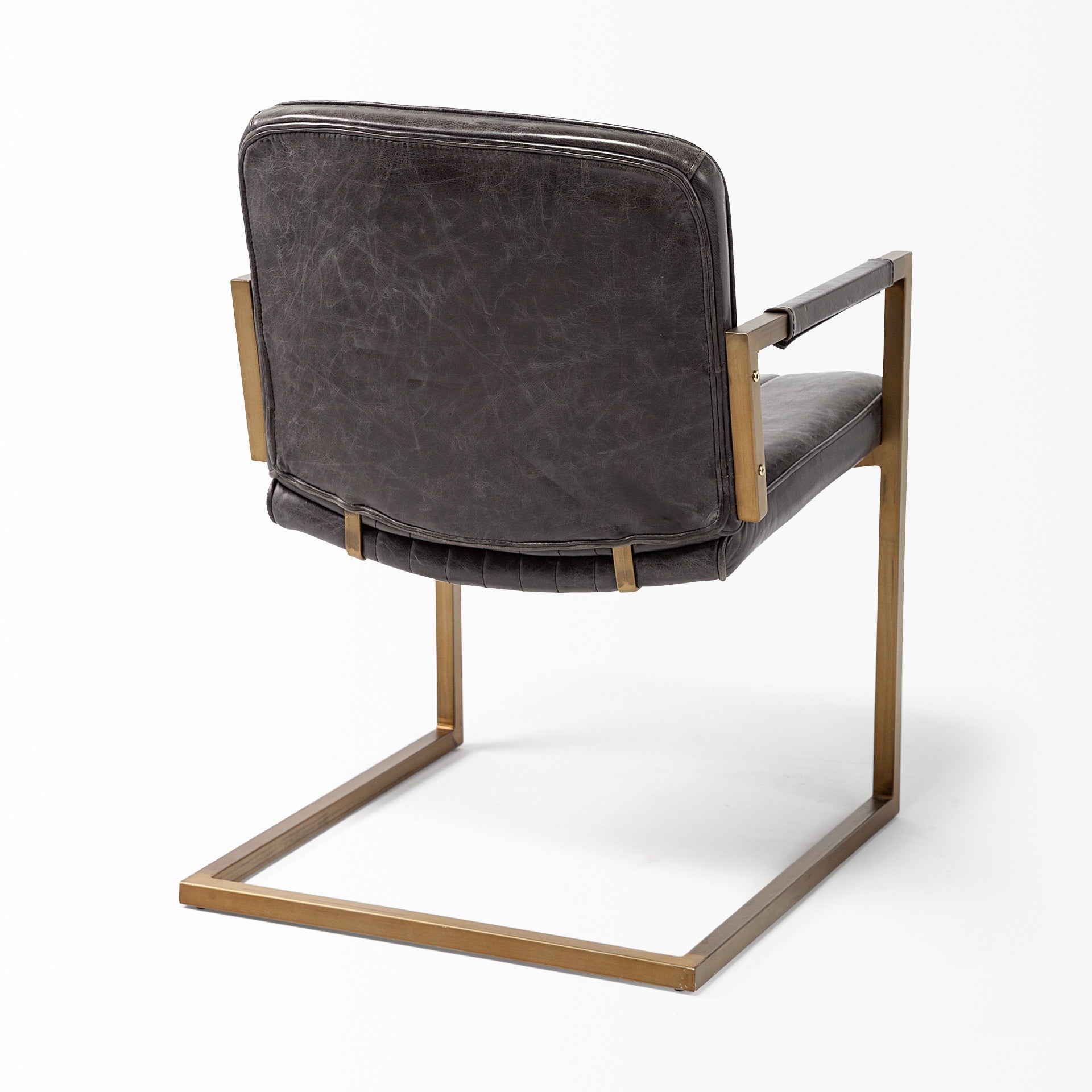 Horner Black Leather Seat w/Metal Frame Dining Chair - Dekor Butik